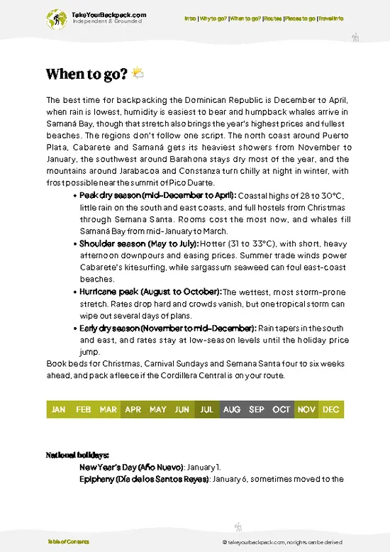 example page 3 from our offline Travel Guide for Dominican Republic